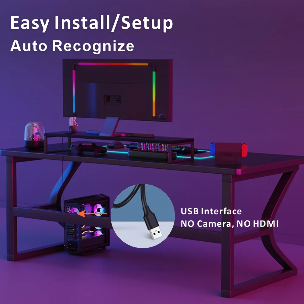

Sync backlight for PC monitor LED light strip adaptive PC screen ambient USB interface apply to Gaming room cybercafe SPI strip