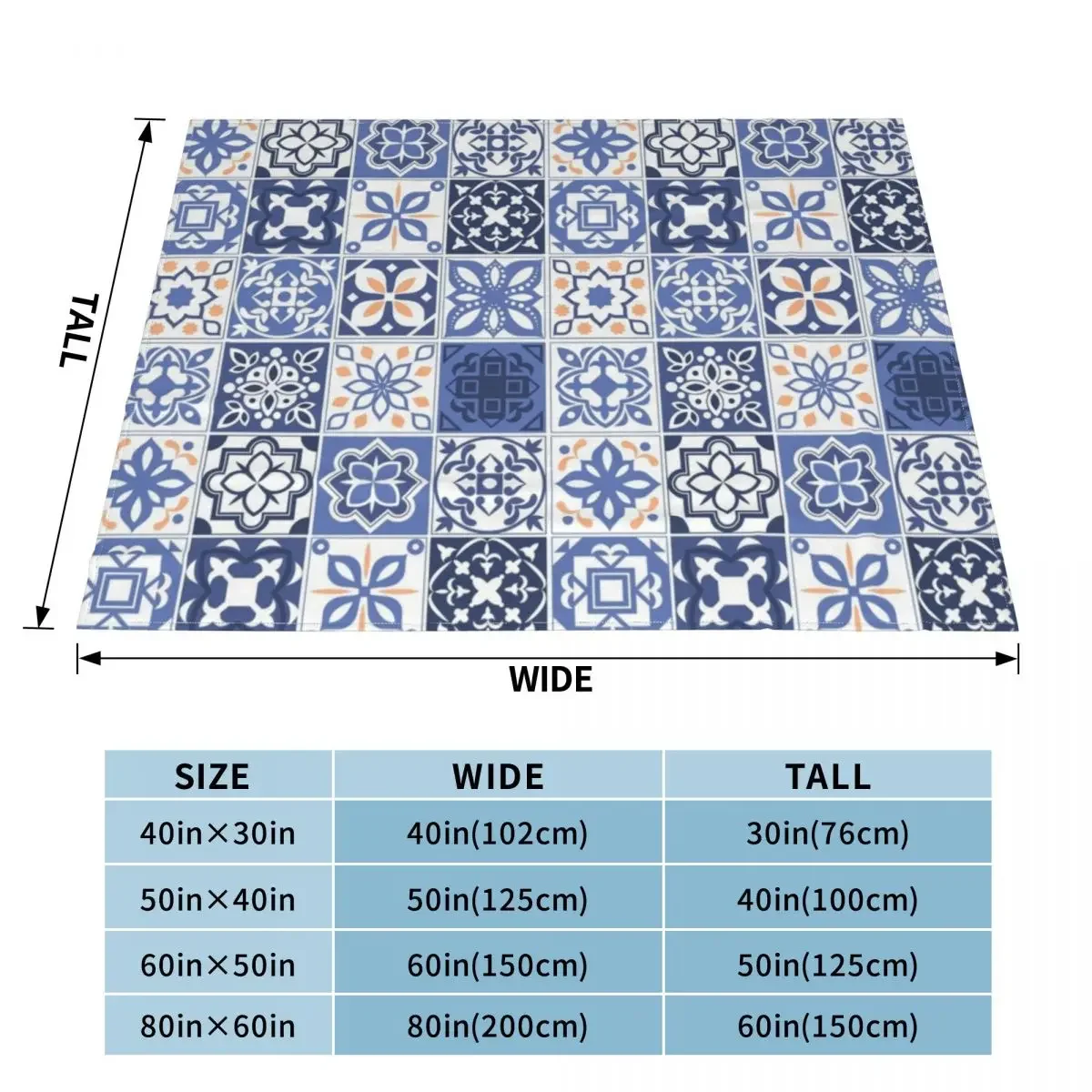 Blue Portuguese Tile Throw Blanket Luxury Throw for babies cosplay anime Blankets For Sofas Blankets