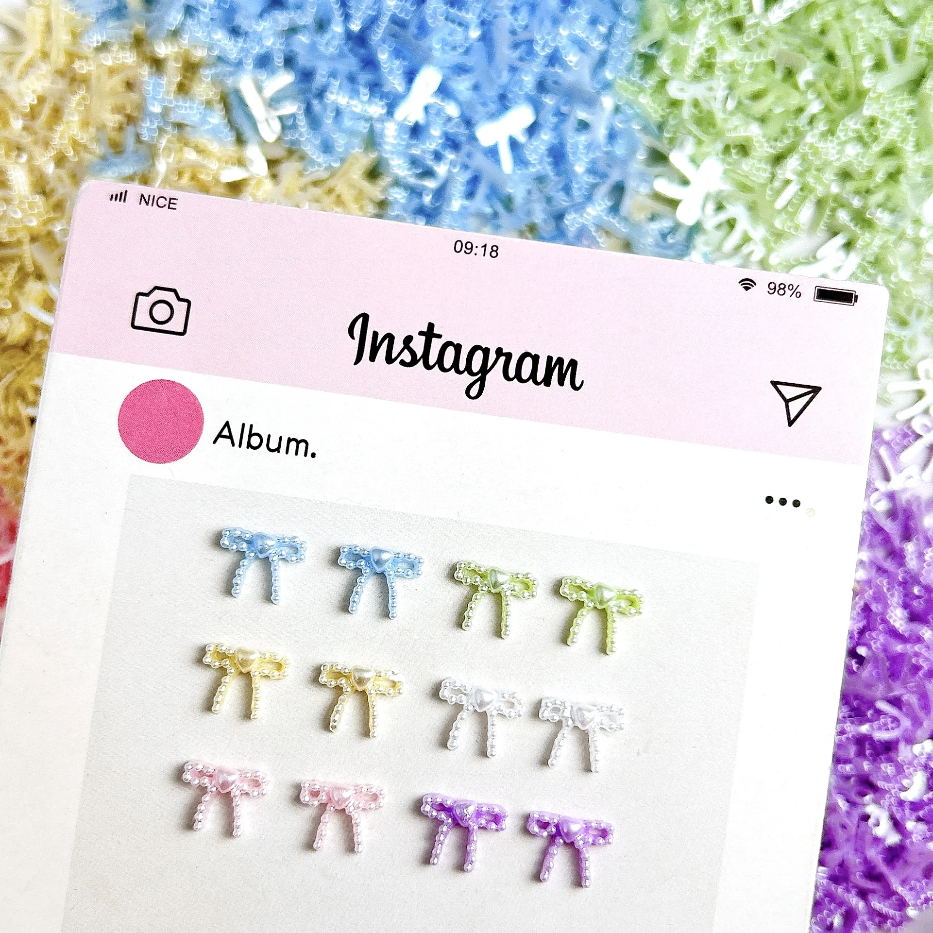 60PCS Kreative Einfarbig Linie Bögen Nagel Charms Kawaii Süße Herz Bowknots Harz Nail art Dekorationen für DIY Nägel liefert