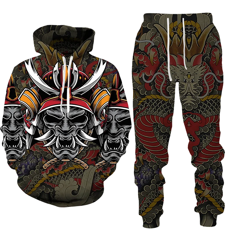 

Autumn Men Hoodie Tracksuit Sets 3D Hoodies Pants 2 Piece Streetwear Hoodies Fashion Men Sweatshirt Joggers Sweatpants Suit