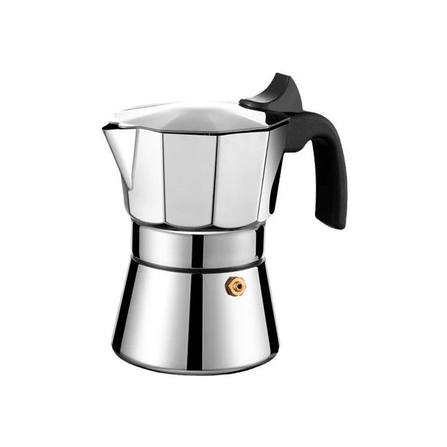JUSTINLAU 150/300ML Octagonal Moka Pot Stainless Steel Italian JUSTINLAU 150/300ML Octagonal Moka Pot Stainless Steel Italian