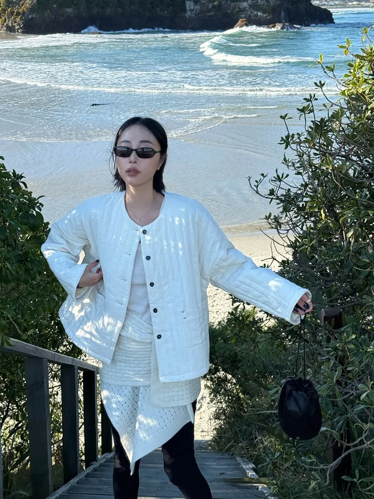 

Высококачественная льняная хлопковая утепленная куртка Hanma RIMEFROST 25AW, женская премиальная хлопковая куртка для осеннего сезона