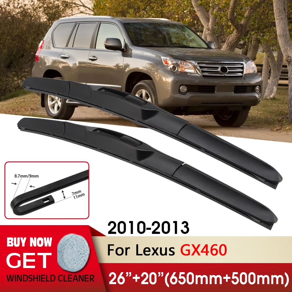 

Car Wiper RHD & LHD Front Wiper Blades 26"+20" For Lexus GX460 2010-2013 Fit U Hook Arm Windshield Windscreen Front Window