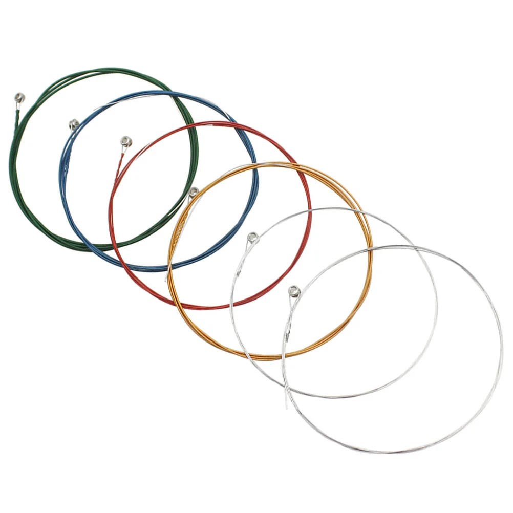 

6Pcs Guitar Strings Copper Alloy Colorful Coated Acoustic Folk Guitar Replacement Set Enhanced Tone Durable Easy Install