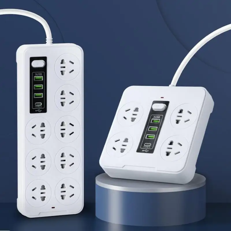 New！Universal Power Strip Socket EU US AU Plug With USB Type-c PD Surge Protector Power Cord Extension Sockets - view 6