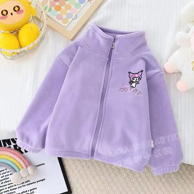 Sweet Hello Kitty Anime Kawaii Sanrio Ins giacca Casual Cute Cartoon bambini cappotto a maniche lunghe abbigliamento regali adorabili per i bambini