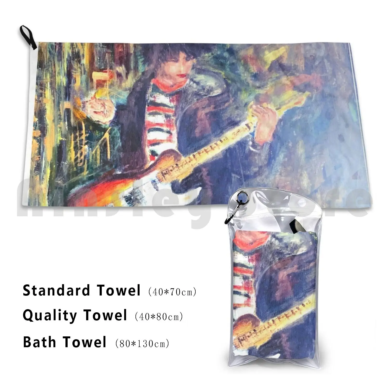Rock The Casbah Toalla de baño Cojín de playa Guitarra N Roll Radiohead Jimmy Page Música acrílica clásica Telecaster