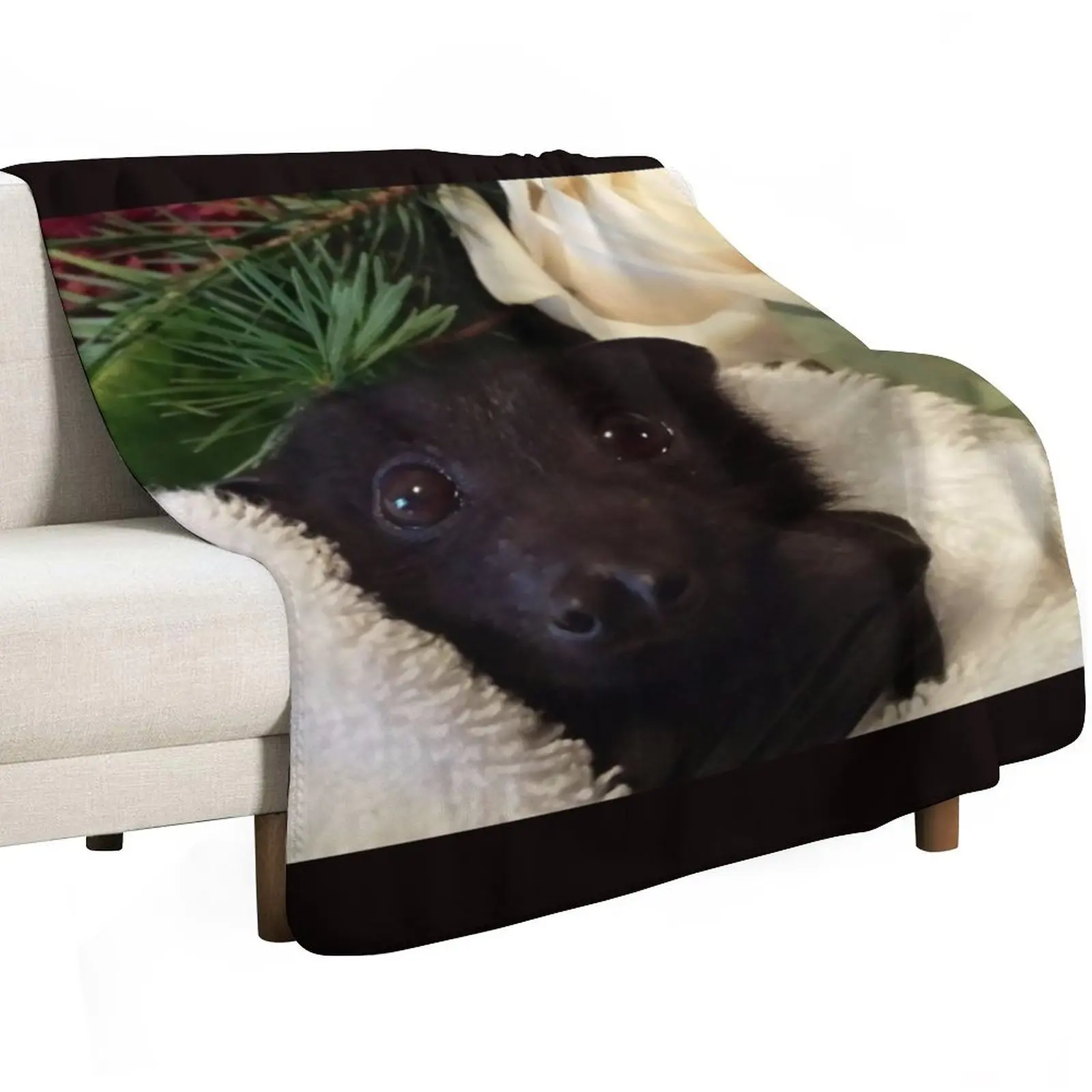 Baby Larry Black Flying Fox Bat. Throw Blanket Stuffeds Thins Flannels Hairy Loose Thin Blankets