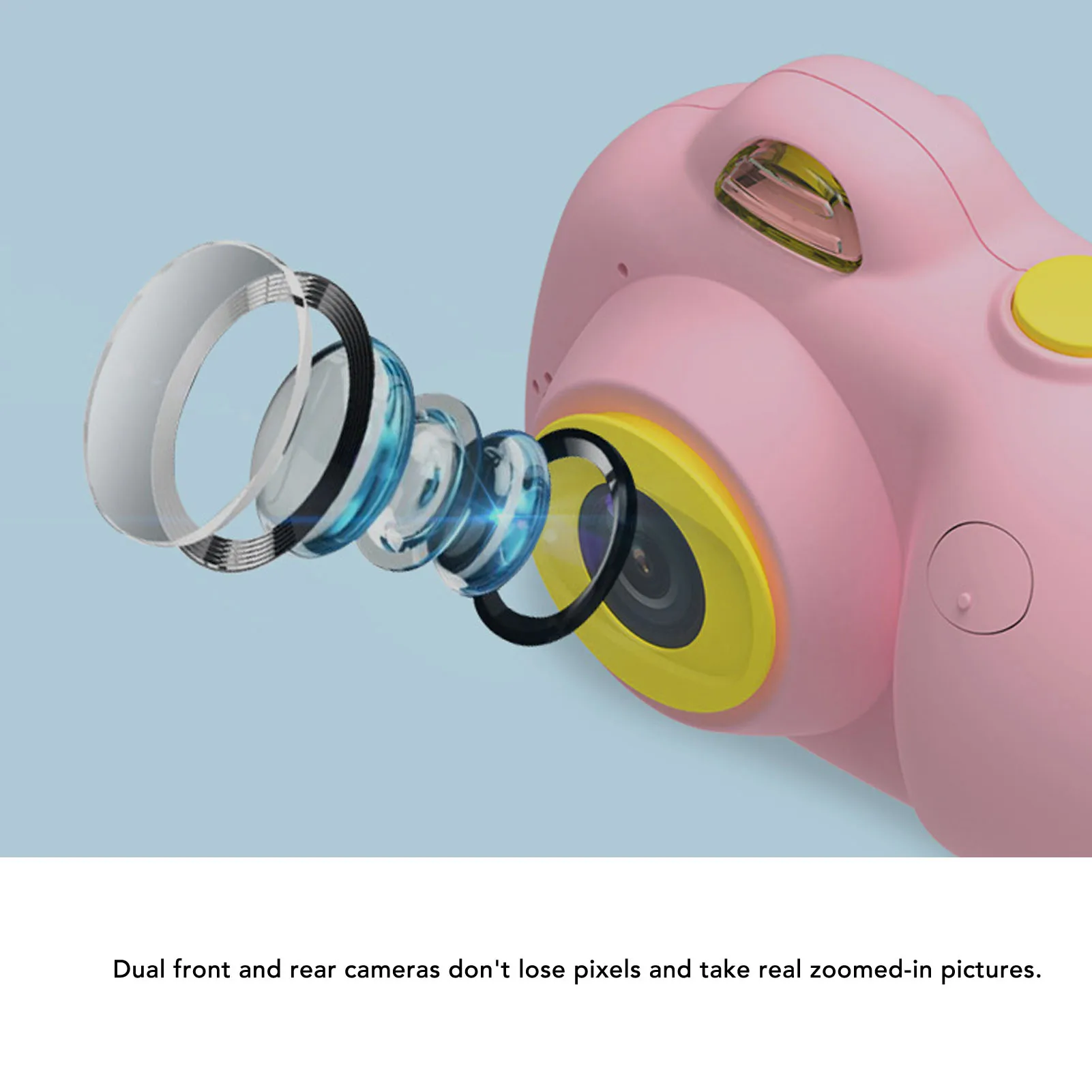 Compact Small Camera Cartoon Photo Frames Digital Camera OTG Compatibility 10S Countdown Timer with 32GB Memory Card for Travel