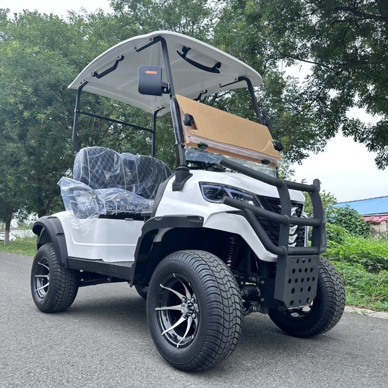 تصميم جديد 72 فولت بطارية ليثيوم عربة جولف رخيصة على الطرق الوعرة نادي الغولف عربات التي تجرها الدواب الأبيض رفع 4 الركاب عربات الغولف الكهربائية