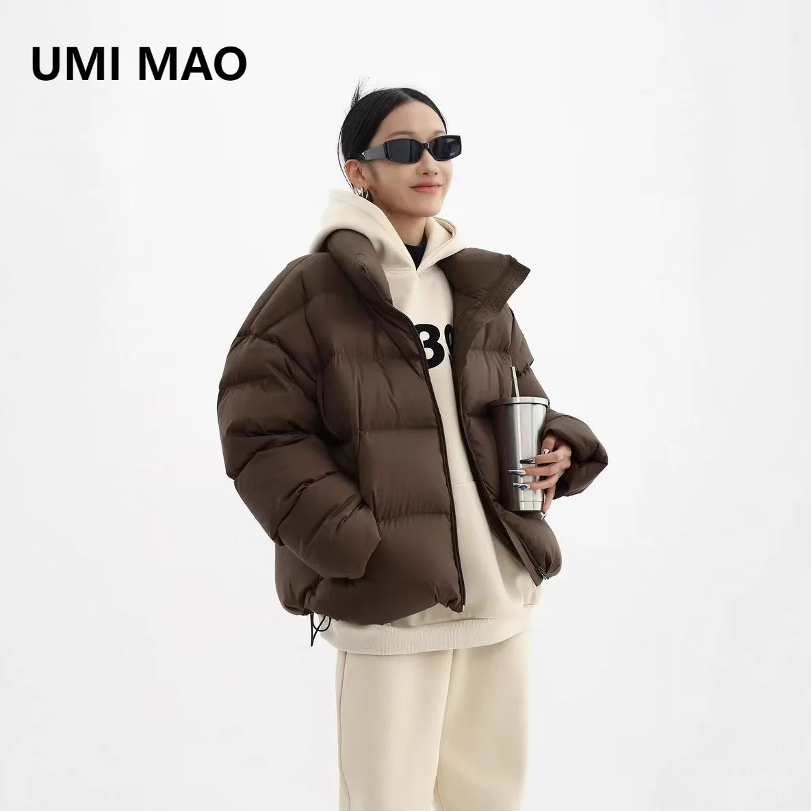 

UMI MAO Ultra-Light Short Down Jacket For Women Stand Collar 90% White Duck Down Jacket Ultra-Light Puffer Coat Femme