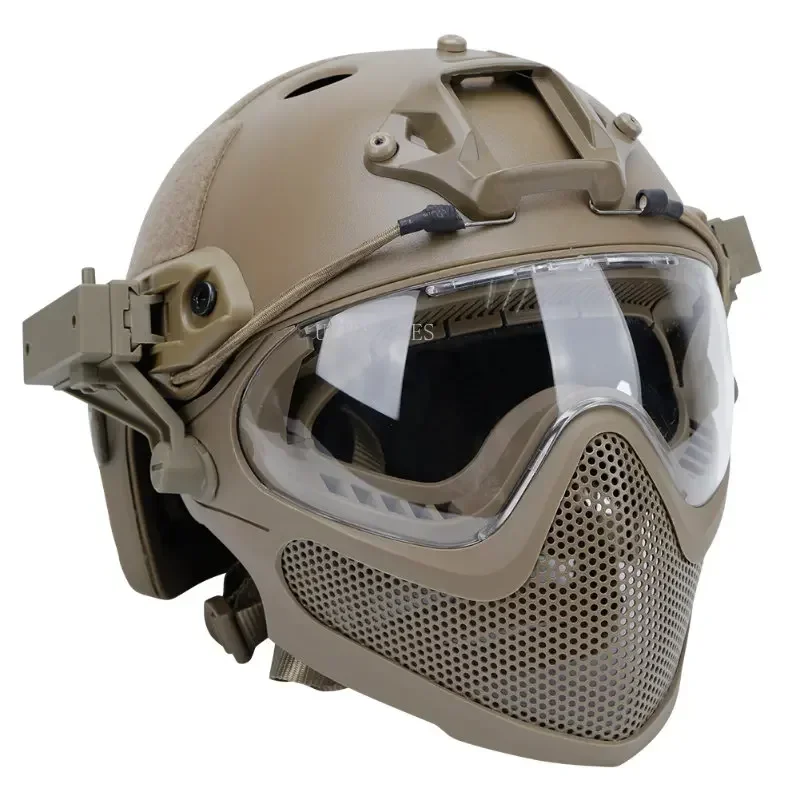 Paintball Tactical Helmet Game Cs Airsoft Full Covered Breathable Steel Mesh Helmets Hunting Shooting  Equipment