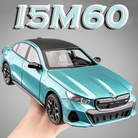 1:24 I5M60 Miniature Model Car Toys Alloy Diecast Sound Light 6 Doors Opened Pull Back Shock Absorption Vehicle Toys Kids Gifts