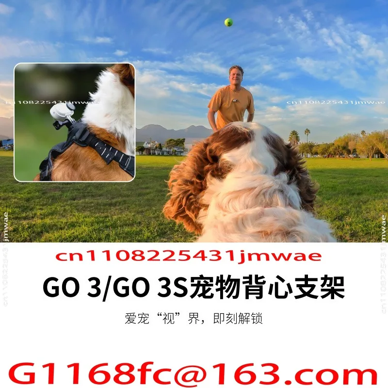 360 GO 3/GO 3S Go3s Thumb Action Camera Dog Chest Back Fixed View Pet Vest Holder