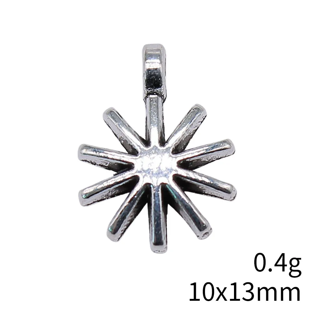 WYSIWYG 20pcs 10x13mm 2 Colors Antique Silver Color KC Gold Color Snowflake Charms For DIY Jewelry Making view 5