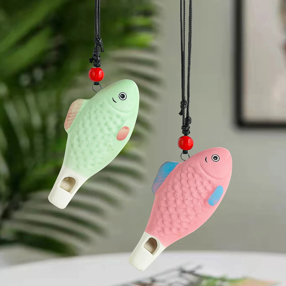 Ceramic Cartoon Mushroom Whistle Necklace Girl Boy Toy Pendant Handmade Cute Animal Porcelain Necklace for Women Jewelry Gifts