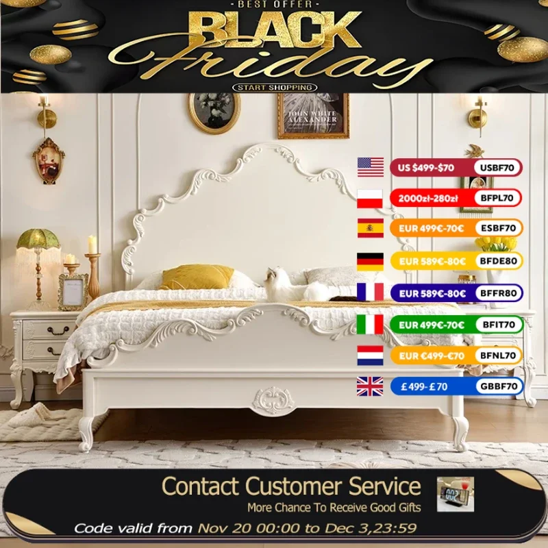 

Дизайнерская двуспальная кровать принцессы для девочек, современный роскошный лофт, белая двуспальная кровать королевы, каркас для хранения, мебель для спальни Letto Matrimoniale