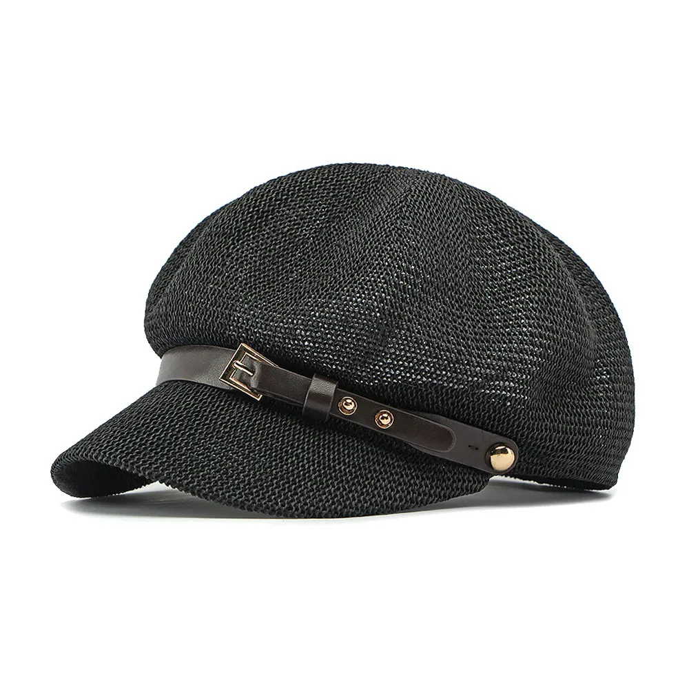 2026 Summer New Trendy Hollow Mesh Breathable Berets for Women Camping party hats closed Versatile Fashion straw Hat Travel hat