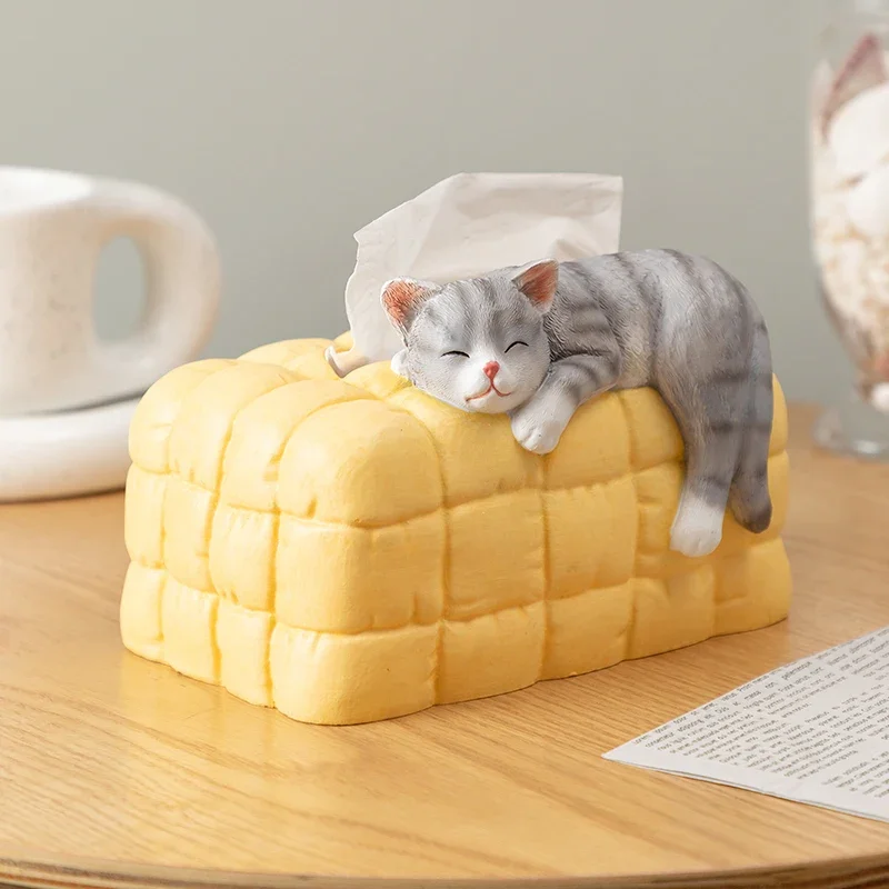 Cat pumping carton household living room decoration toilet bedroom coffee table ornament creative tissue box