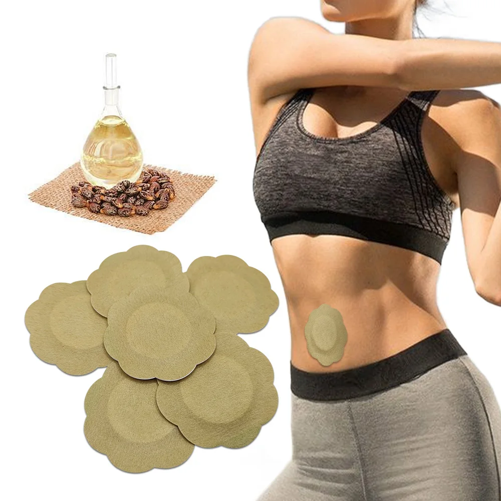 

10PCS Organic Castor Oil Pads Self-Adhesive Castor Oil Belly Button Wrap with Leak-Proof Design No-Wash Reusable Therapy Health