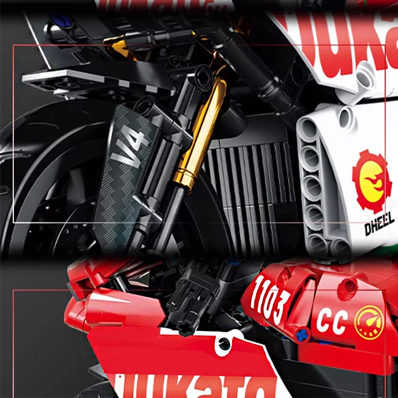

3 to 7 Days MG02 MOC Personalized Motorcycle Model Building Blocks Vehicle Bricks Assembly Puzzle Chrismas Gifts DIY Toys Kids