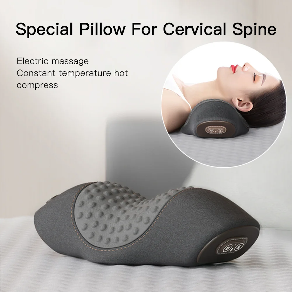 

2 in 1 Neck Back Massage Pillow Vibration Ergonomics Waist Lumbar Support Protection Pain Relief Cervical Spine Relaxation