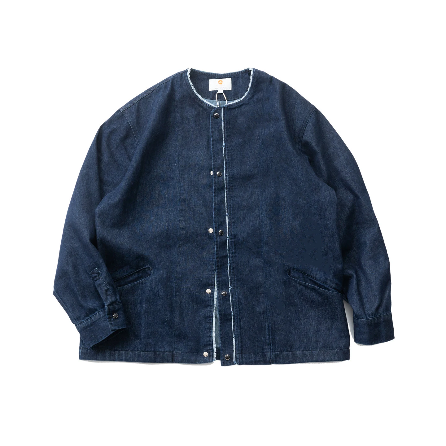 Japanese Retro Denim Jacket Men's Spring and Autumn Loose Round Neck Workwear Jacket High Street Casual Top
