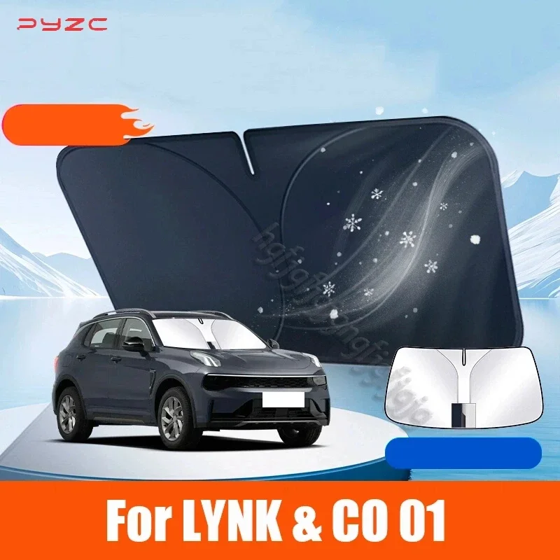 

For Lynk & Co 01 Link Co 01 2024 2025 2026 Car Windshield Sunshade Cover Anti UV Protection Foldable easy to store Accessories