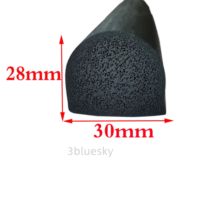 

Self-adhesive EPDM Rubber Foam Sponge Insulation Seal Strip Half Round D Door Sealing 30x28mm Black