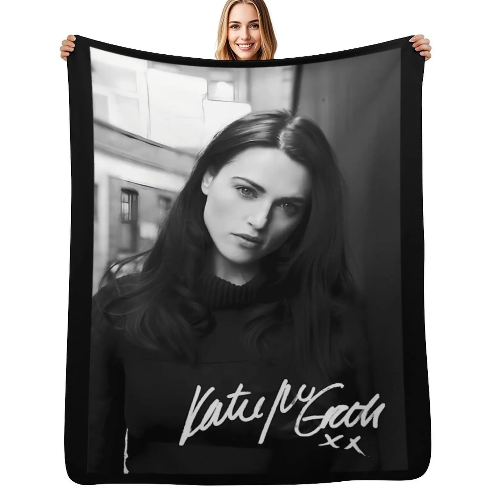 

Katie McGrath Black and White Throw Blanket Blankets For Sofas Single halloween Blankets