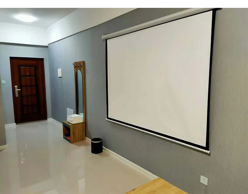 電動昇降式プロジェクションスクリーン 劇場設備 高品質グラスファイバーPVC素材 60/72/84/92/100インチ 16:9/4:3