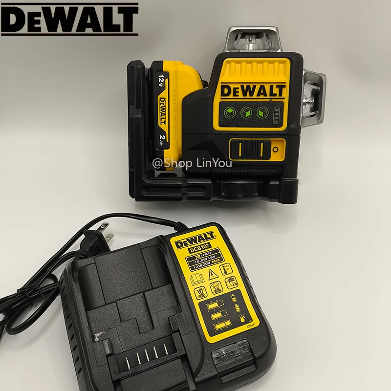 DEWALT DW089LG 2025 مستوى الليزر 12 فولت بطارية ليثيوم تعمل بالطاقة 12 خطوط الأخضر متر 360 درجة أداة خارجية أفقية وعمودية