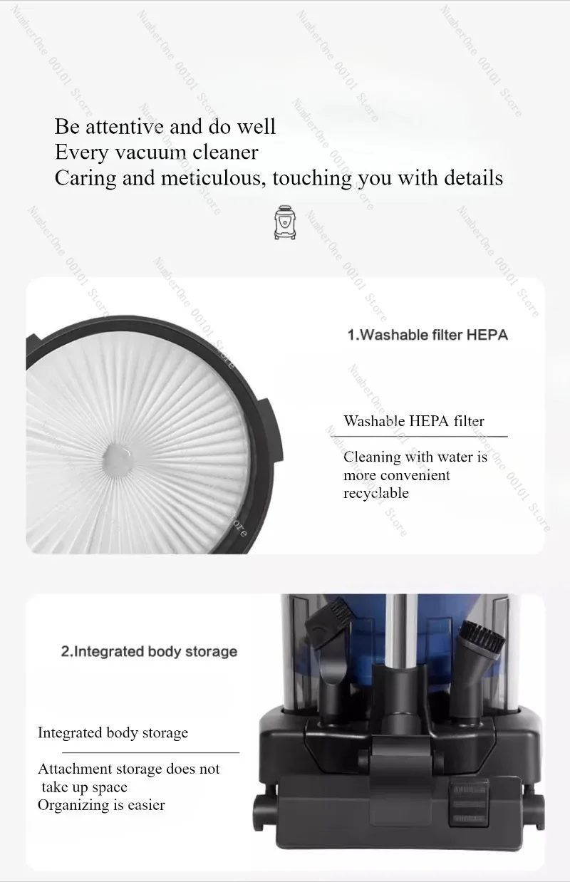 220V Water Filtration Vacuum Cleaner Household High Suction Dry And Wet Dual-use Industrial Carpet Suction