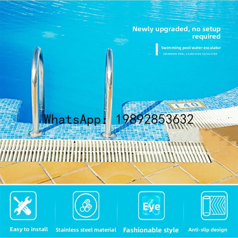 LYY Swimming Pool 304 Stainless Steel Lifesaving Chair Hollow Upgraded Seat Cushion Detachable Observation Chair Height 1.9m