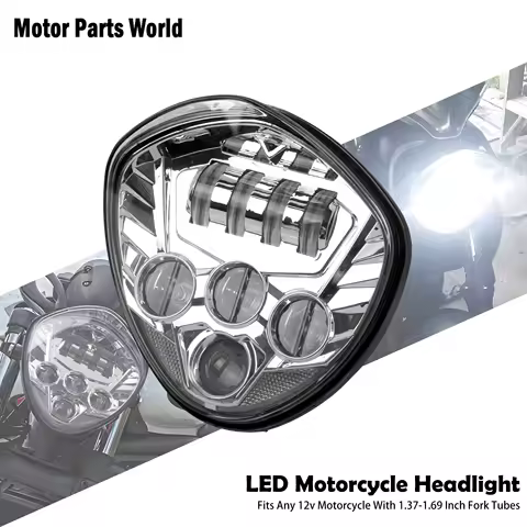 Motorcycle LED Headlamp Light Universal High Low Beam Lamp Fit For Harley Touring Sportster XL883 XL1200 For Honda For Kawasaki