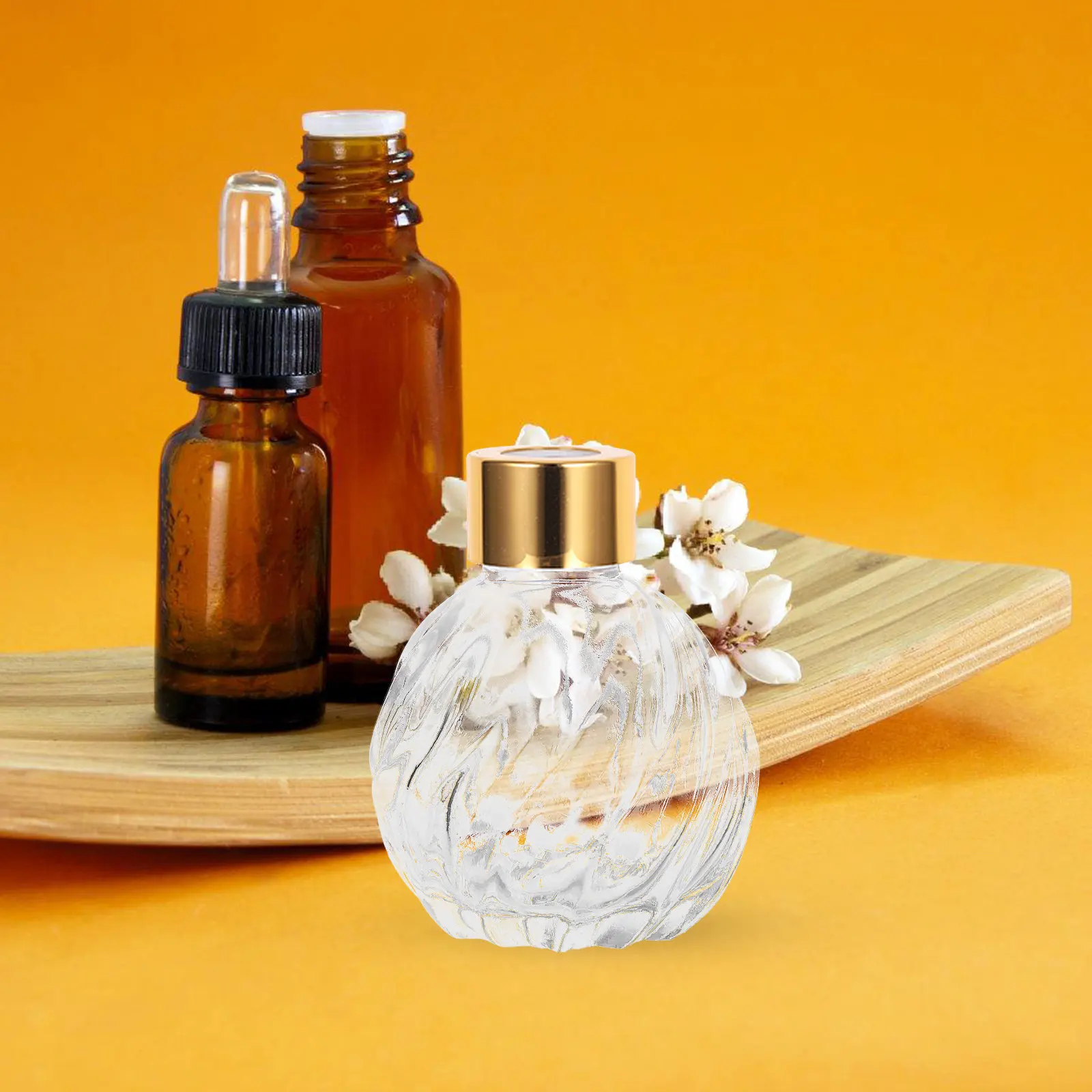 Glass Reed Diffuser Bottles 2 Pack 100ml Clear Vintage Decorative Fragrance Containers for Home Decor