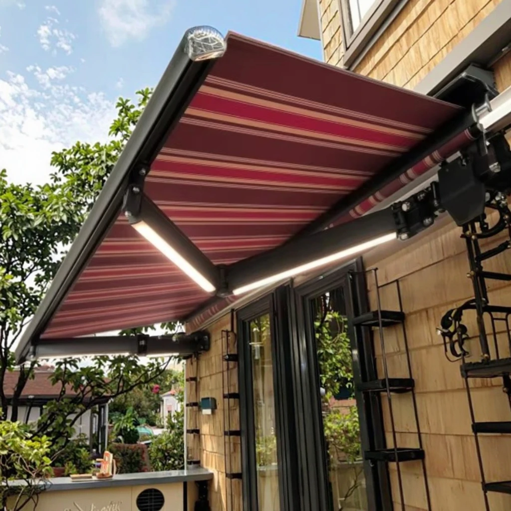

Remote Control Motorized Extendable Aluminum Retractable Cassette Awning With UV Protection For Outdoor Patio And Camping