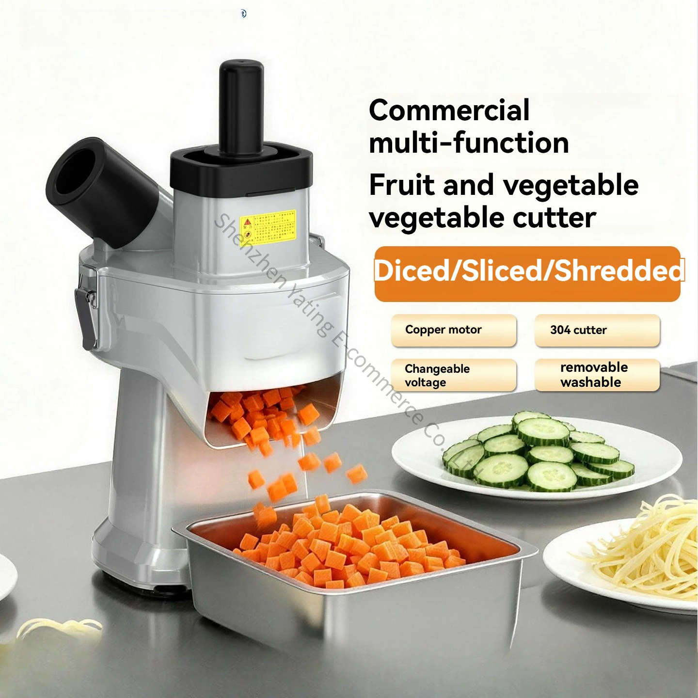 Multifunctional Electric Fruit and Vegetable Cutter Commercial Slicing Shredding Dicing Catering Small Canteen Kitchen Artifact