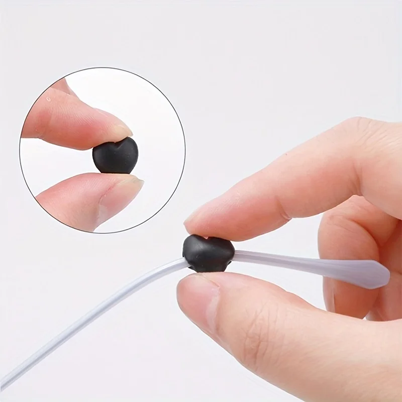 

6 комплектов силиконовых накладок-держателей для дужек очков в форме сердца, милые, спортивные, противоскользящие, для защиты ушей