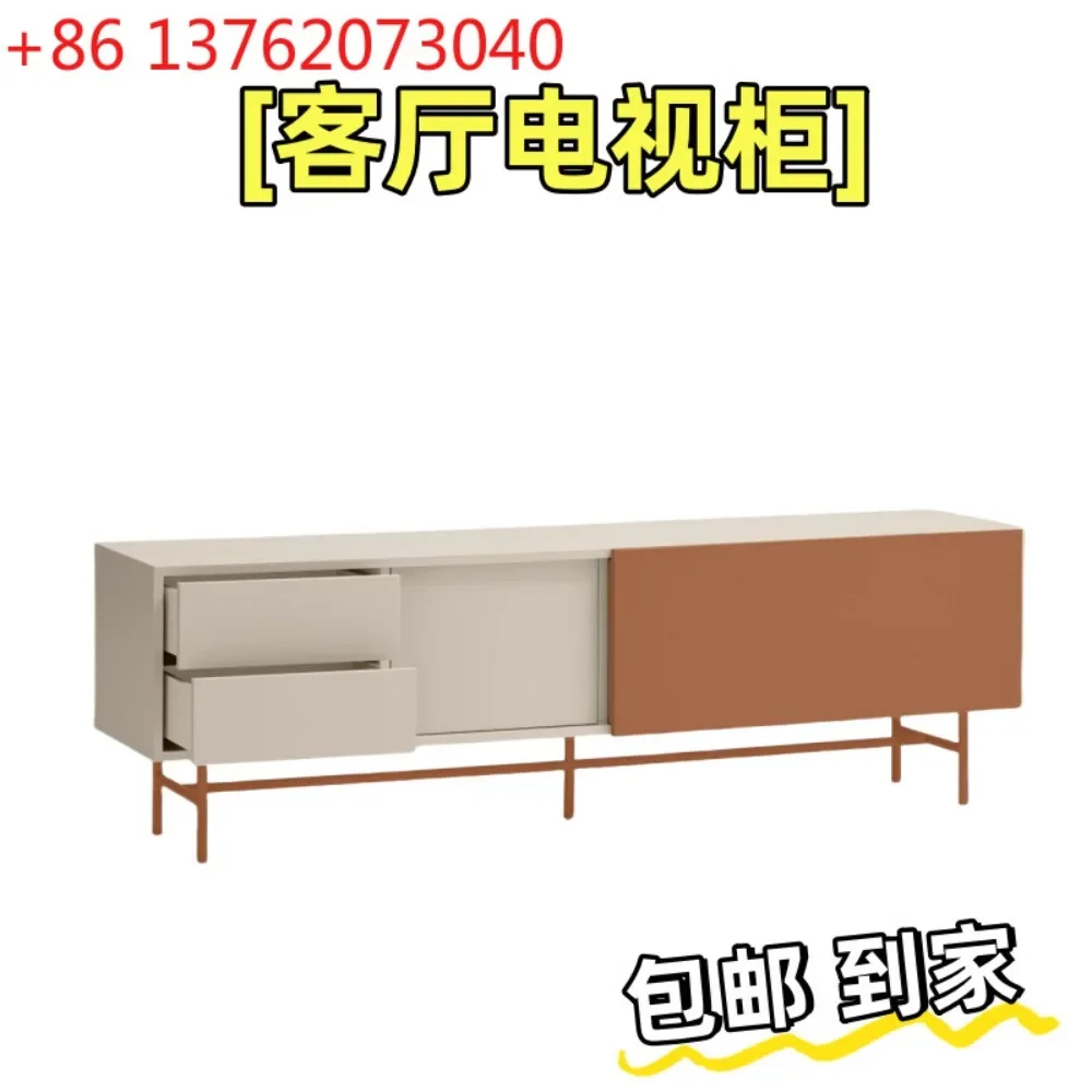 

Italian minimalist paint TV cabinet Solid wood living room floor