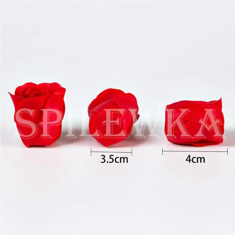 Spilewka 25Pcs 3.5x4cm 3 Layers Rose Soap Flower Heads, Artificial Flowers Without Base for Home Wedding DIY Gift Box Decoration