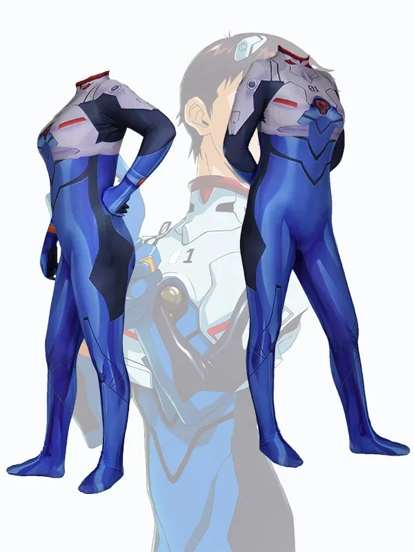 3D Printed Shinji Cosplay Costume Superhero Halloween Bodysuit Jumpsuits Shinji Zentai Cosplay Suit Adults Kids