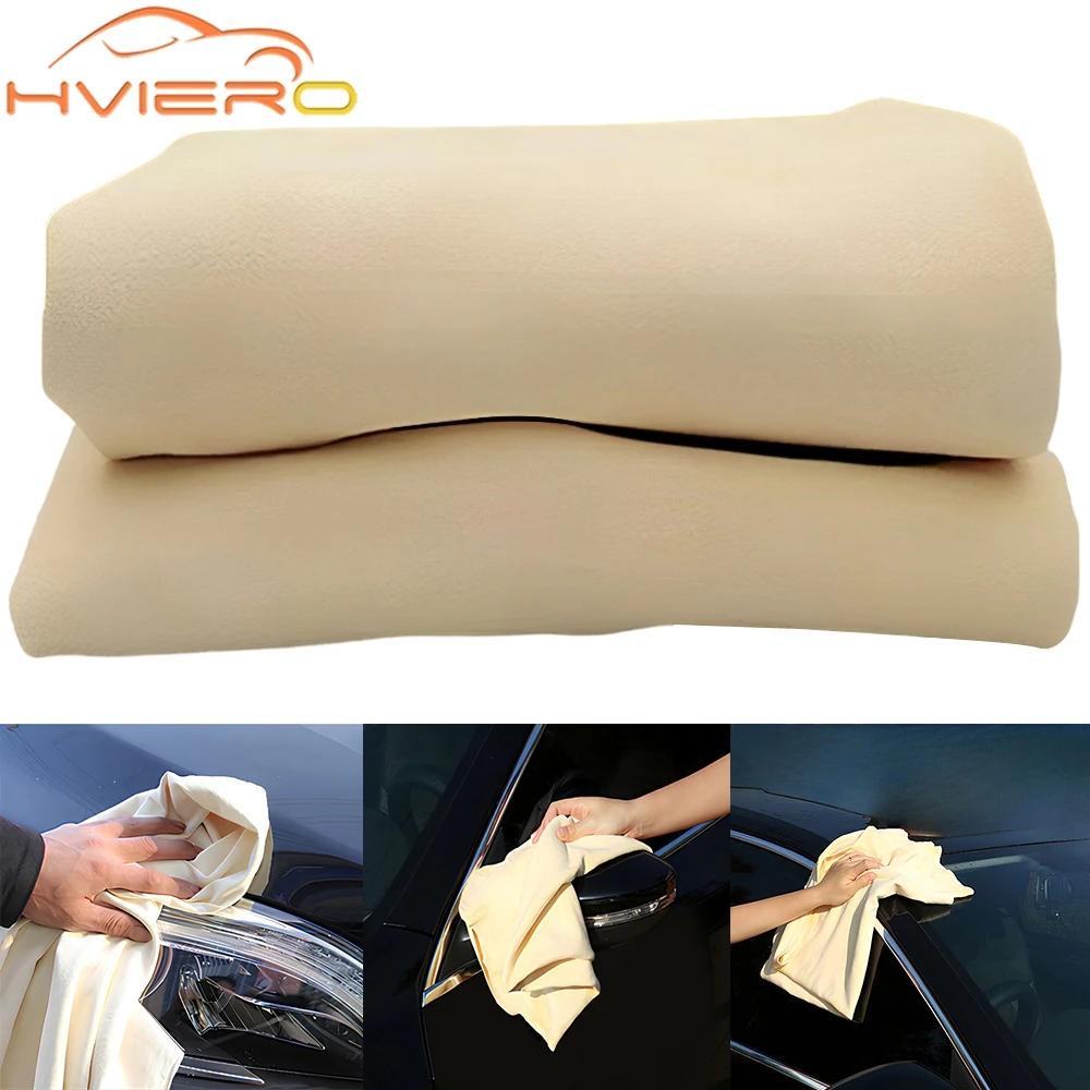 1PCS Auto Care Extra Large Polishes Car Moto Natural Drying Chamois Polishing Shape Cleaning Genuine Leather Cloth Paint Cleaner