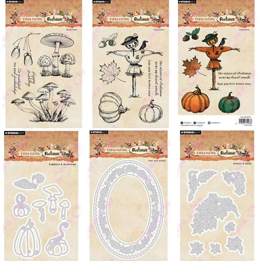 Goodly Halloween Pumpkin Scarecrow Metal Cut Dies and Stamps for DIY Scrapbooking Photo Album Embossing Decorative Paper Cards