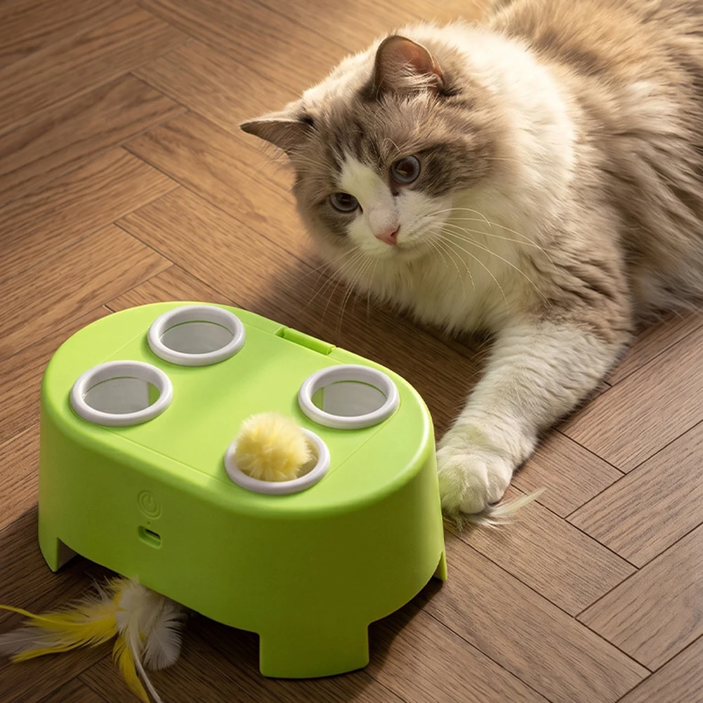 Automatic Electric Pet Toy Interactive Whack-A-Mole Design Stimulates Natural Huntings For Multiple Cat Household Interaction