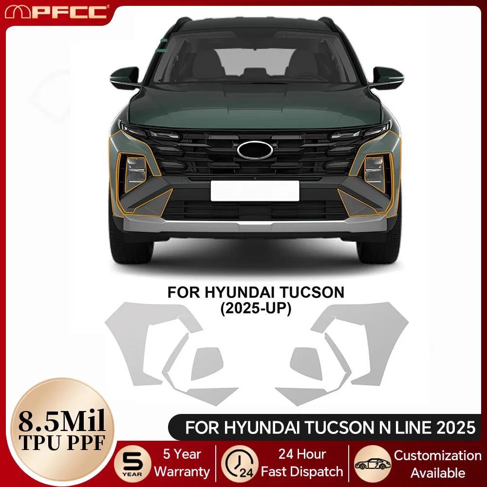

TPU Car Body Bumper Door Precut Sticker Paint Protection Film For Hyundai Tucson N Line 2025 PPF Anti-Scratch Clear Bra Decal