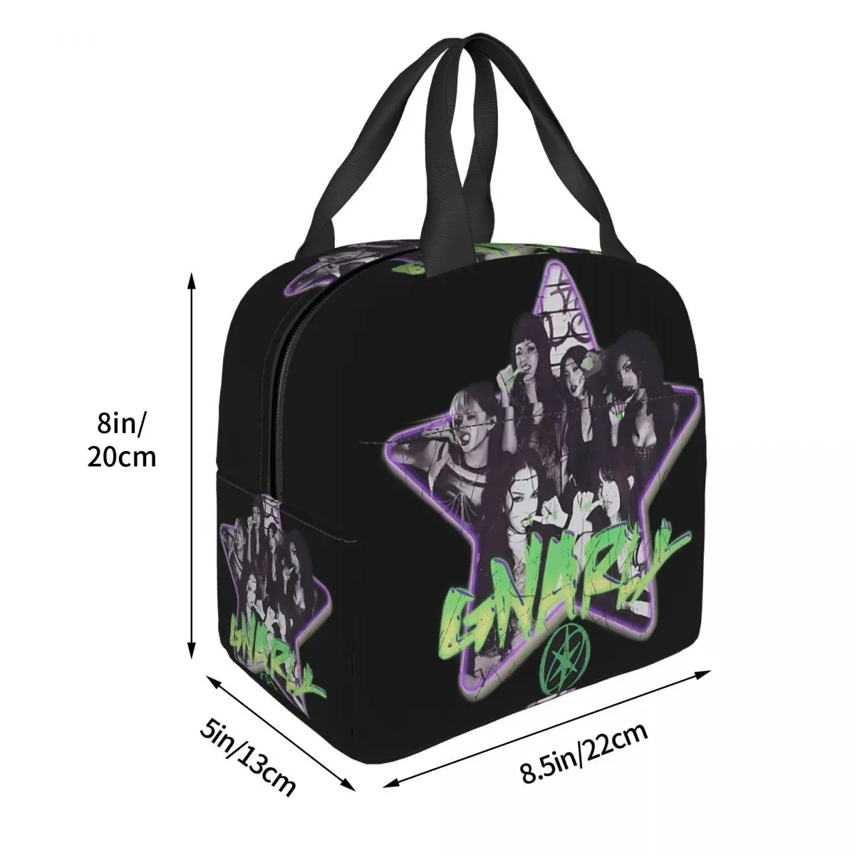 Korean Style KATSEYE Gnarly Insulated Lunch Bag for Women Kids Portable Food Boxes Thermal Lunch Box Tote