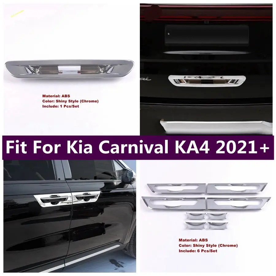 

Outer Auto Door Pull Doorknob Handle Bowl / Rear Door Handle Cover Trim Chrome Fit For Kia Carnival KA4 2021 - 2024 Accessories