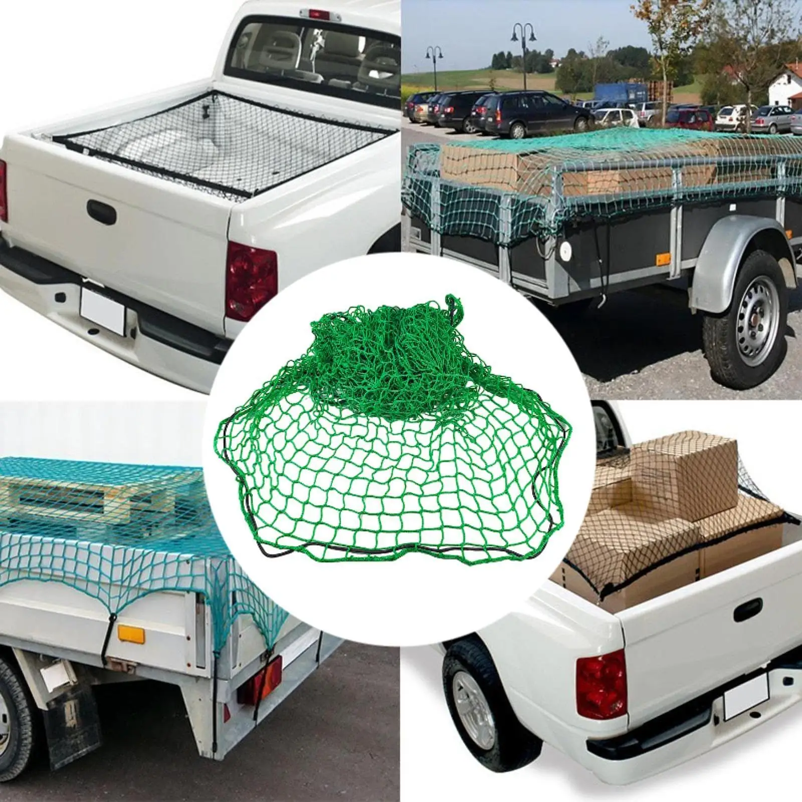 

Generic Cargo Net 86.61 x 118.11 inch Green Camping Truck Bed Accessories Holds Large Loads Car Organizer Net for Truck Bed