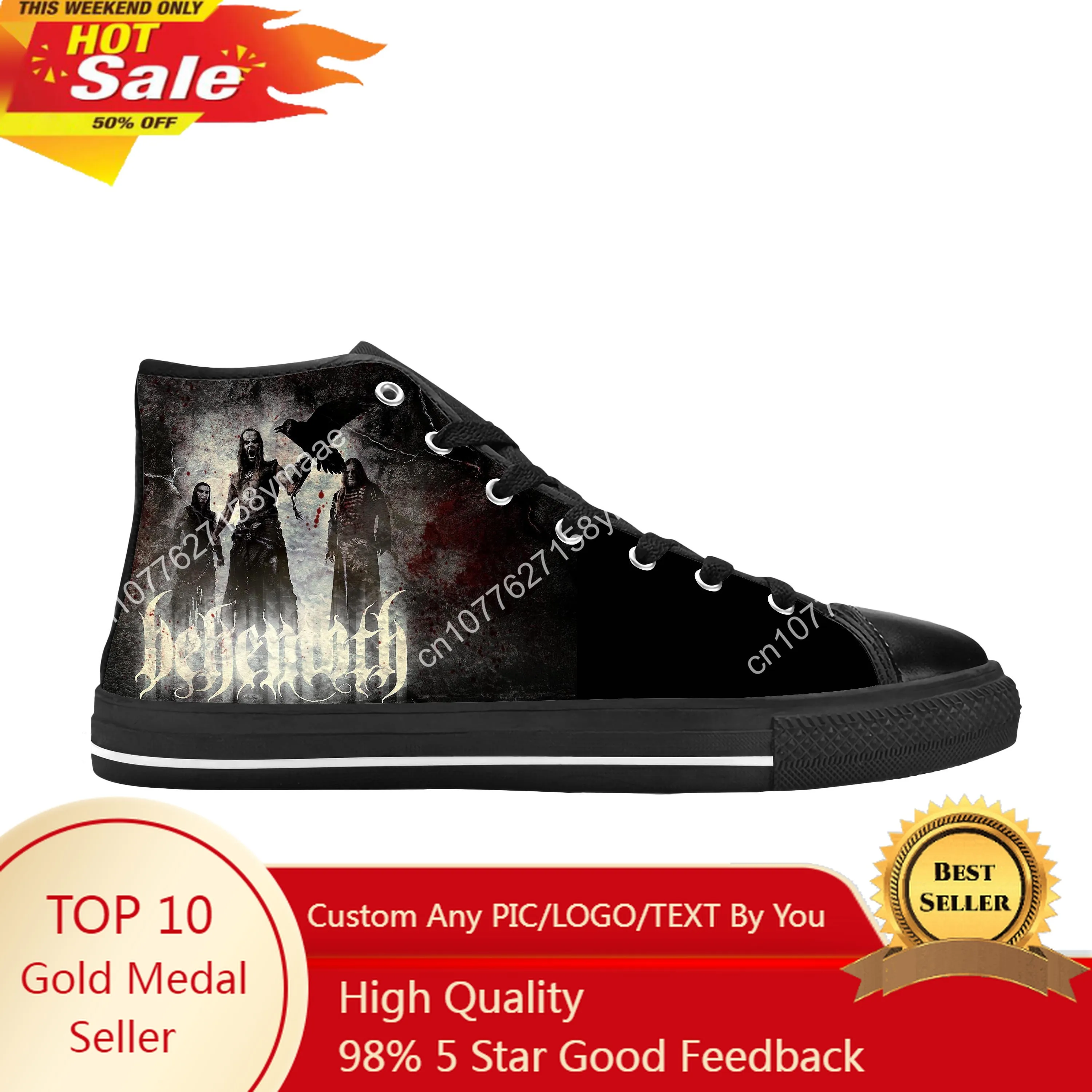 

Behemoths Black Metal Rock Band Music Singer Cool Casual Cloth Shoes High Top Comfortable Breathable 3D Print Men Women Sneakers